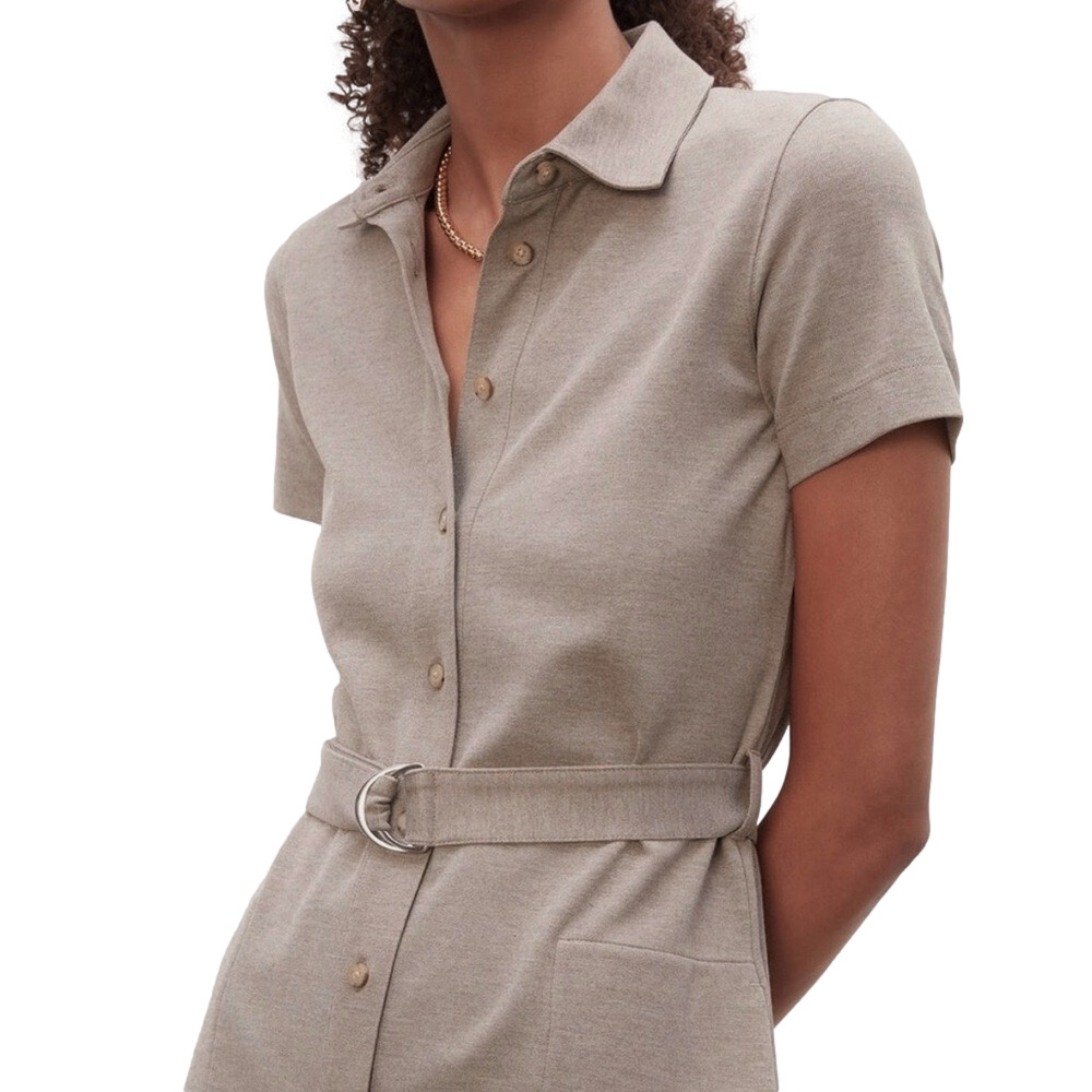 Club Monaco beige belted dress,